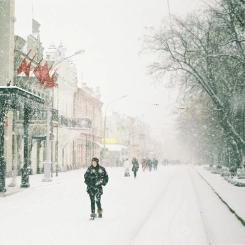 В городе зима