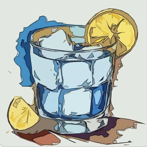 В стакане лёд